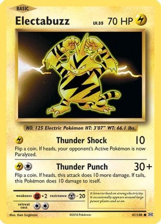 'Pokemon - 'Electabuzz 041/108  - Reverse Holofoil XY  Evolutions - Common