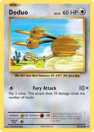 'Pokemon - 'Doduo 069/108  XY  Evolutions - Common