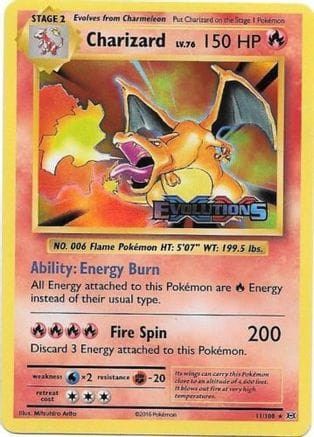 'Pokemon - 'Charizard (XY Evolutions Prerelease) 011  - Holofoil XY Promos - Promo