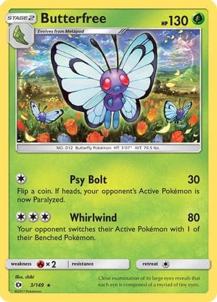 'Pokemon - 'Butterfree 003/149  SM Base Set - Rare