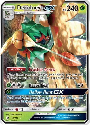 'Pokemon - 'Decidueye GX 012/149  - Holofoil SM Base Set - Ultra Rare