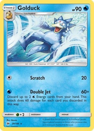 'Pokemon - 'Golduck 029/149  SM Base Set - Rare