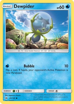 'Pokemon - 'Dewpider 045/149  SM Base Set - Common