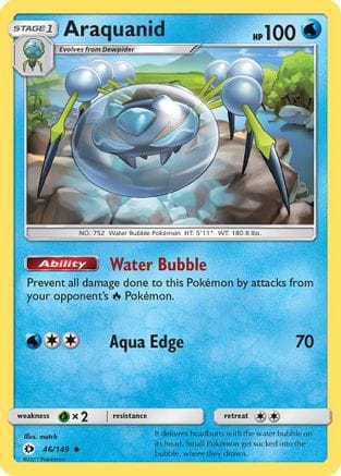 'Pokemon - 'Araquanid 046/149  - Reverse Holofoil SM Base Set - Uncommon