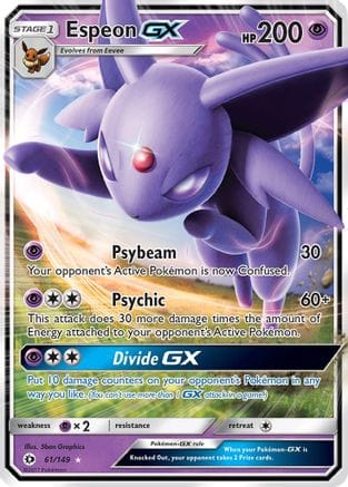 'Pokemon - 'Espeon GX 061/149  - Holofoil SM Base Set - Ultra Rare