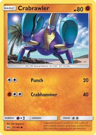 'Pokemon - 'Crabrawler 072/149  SM Base Set - Common