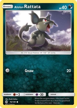 'Pokemon - 'Alolan Rattata 076/149  SM Base Set - Common