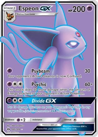 'Pokemon - 'Espeon GX (Full Art) 140/149  - Holofoil SM Base Set - Ultra Rare