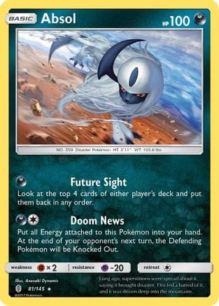 'Pokemon - 'Absol 081/145  - Reverse Holofoil SM  Guardians Rising - Holo Rare