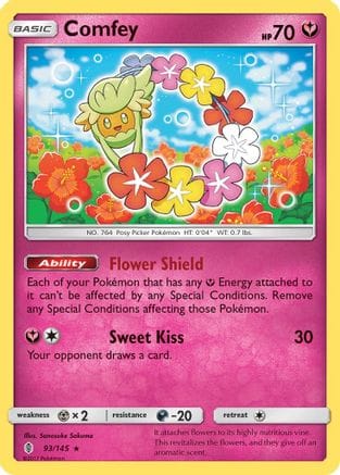 'Pokemon - 'Comfey 093/145  - Holofoil SM  Guardians Rising - Holo Rare