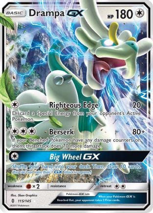 'Pokemon - 'Drampa GX 115/145  - Holofoil SM  Guardians Rising - Ultra Rare