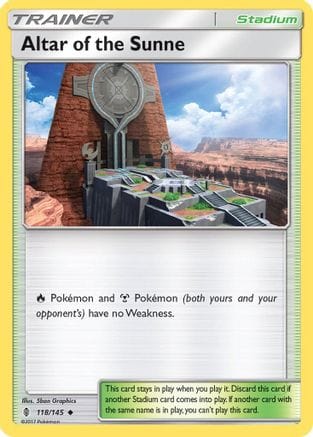 'Pokemon - 'Altar of the Sunne 118/145  SM  Guardians Rising - Uncommon