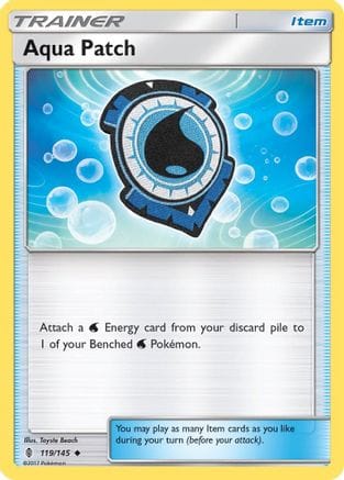 'Pokemon - 'Aqua Patch 119/145  - Reverse Holofoil SM  Guardians Rising - Uncommon