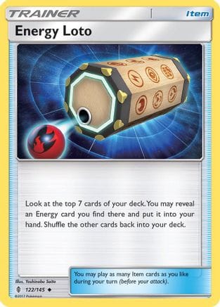 'Pokemon - 'Energy Loto 122/145  - Reverse Holofoil SM  Guardians Rising - Uncommon