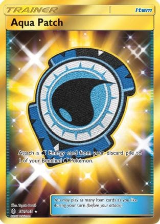 'Pokemon - 'Aqua Patch (Secret) 161  - Holofoil SM  Guardians Rising - Secret Rare