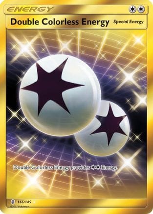 'Pokemon - 'Double Colorless Energy (Secret) 166/145  - Holofoil SM  Guardians Rising - Secret Rare