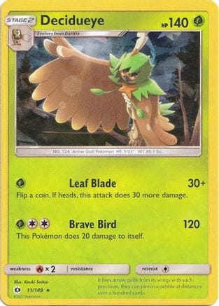 'Pokemon - 'Decidueye 011/149  - Holofoil Deck Exclusives - Holo Rare