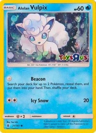 'Pokemon - 'Alolan Vulpix 021/145  - Holofoil Miscellaneous Cards & Products - Promo