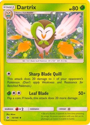 'Pokemon - 'Dartrix 010/149  - Holofoil Blister Exclusives - Promo