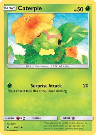 'Pokemon - 'Caterpie 001/147  SM  Burning Shadows - Common