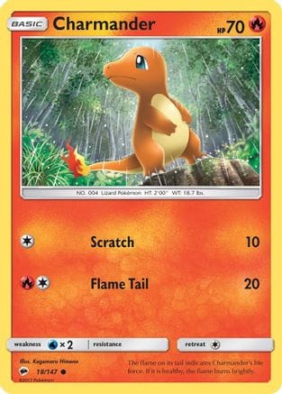 'Pokemon - 'Charmander 018/147  SM  Burning Shadows - Common