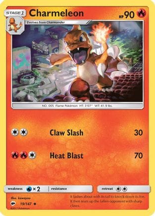 'Pokemon - 'Charmeleon 019/147  SM  Burning Shadows - Uncommon