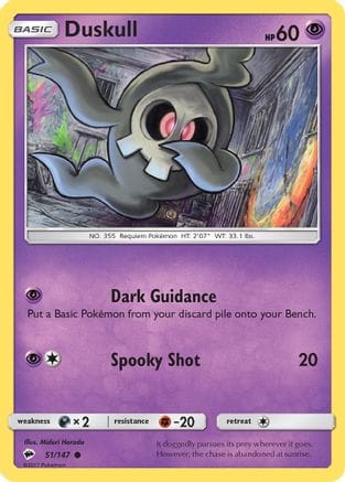 'Pokemon - 'Duskull 051/147  SM  Burning Shadows - Common
