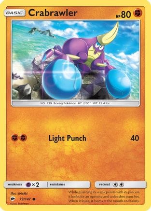 'Pokemon - 'Crabrawler 073/147  - Reverse Holofoil SM  Burning Shadows - Common