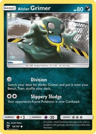 'Pokemon - 'Alolan Grimer 083/147  - Reverse Holofoil SM  Burning Shadows - Common
