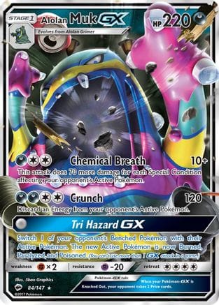 'Pokemon - 'Alolan Muk GX 084/147  - Holofoil SM  Burning Shadows - Ultra Rare