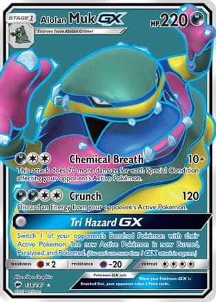 'Pokemon - 'Alolan Muk GX (Full Art) 138/147  - Holofoil SM  Burning Shadows - Ultra Rare