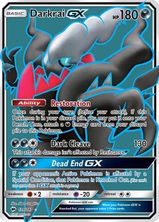 'Pokemon - 'Darkrai GX (Full Art) 139/147  - Holofoil SM  Burning Shadows - Ultra Rare