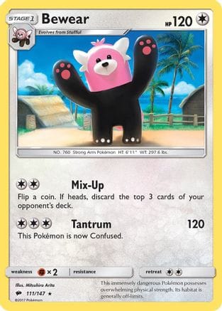 'Pokemon - 'Bewear 111  - Reverse Holofoil SM  Burning Shadows - Rare