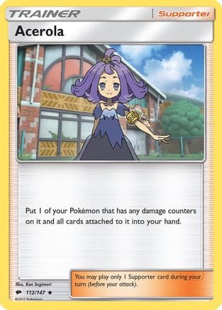 'Pokemon - 'Acerola 112/147  - Reverse Holofoil SM  Burning Shadows - Uncommon