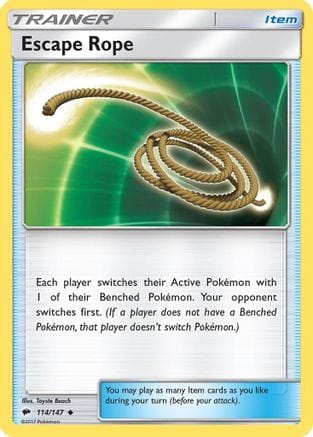 'Pokemon - 'Escape Rope 114/147  - Reverse Holofoil SM  Burning Shadows - Uncommon