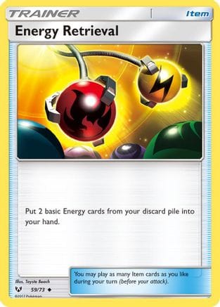'Pokemon - 'Energy Retrieval 059/73  - Reverse Holofoil Shining Legends - Uncommon