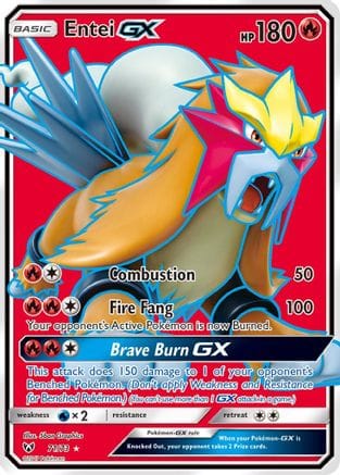 'Pokemon - 'Entei GX (Full Art) 071/73  - Holofoil Shining Legends - Ultra Rare