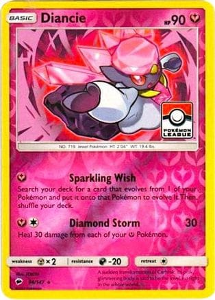 'Pokemon - 'Diancie 094/147  - Reverse Holofoil League & Championship Cards - Promo