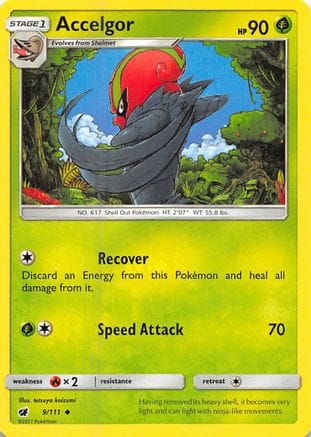 'Pokemon - 'Accelgor 009/111  SM  Crimson Invasion - Uncommon