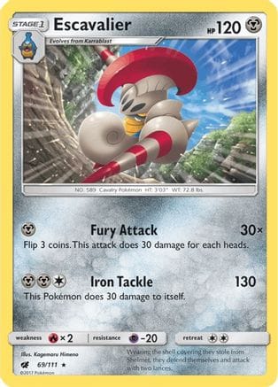 'Pokemon - 'Escavalier 069  SM  Crimson Invasion - Rare