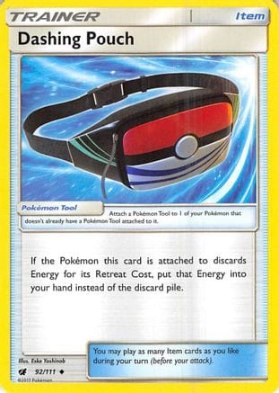 'Pokemon - 'Dashing Pouch 092/111  - Reverse Holofoil SM  Crimson Invasion - Uncommon