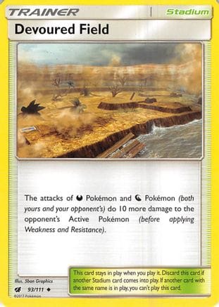 'Pokemon - 'Devoured Field 093/111  SM  Crimson Invasion - Uncommon