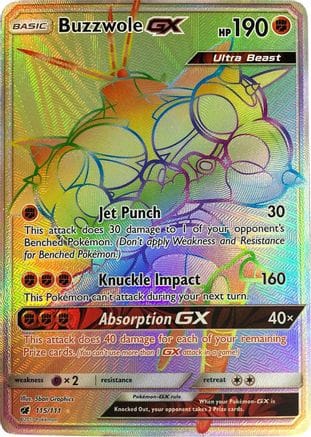 'Pokemon - 'Buzzwole GX (Secret) 115/111  - Holofoil SM  Crimson Invasion - Secret Rare