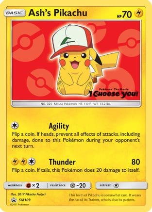 'Pokemon - 'Ash's Pikachu SM109  SM Promos - Promo