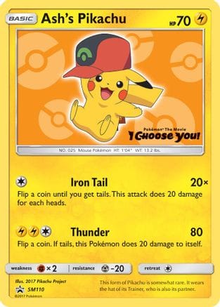 'Pokemon - 'Ash's Pikachu SM110  SM Promos - Promo