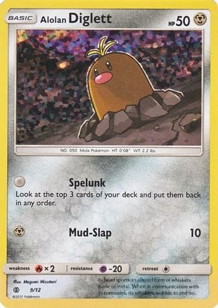 'Pokemon - 'Alolan Diglett 009/12  - Holofoil McDonalds Promos 2017 - Promo
