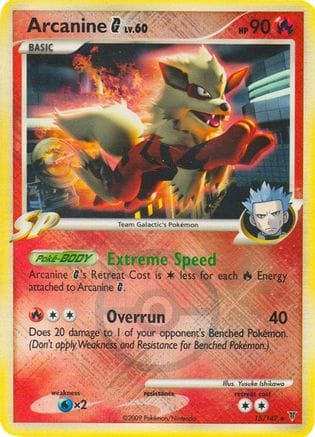 'Pokemon - 'Arcanine G 015/147  - Reverse Holofoil League & Championship Cards - Promo