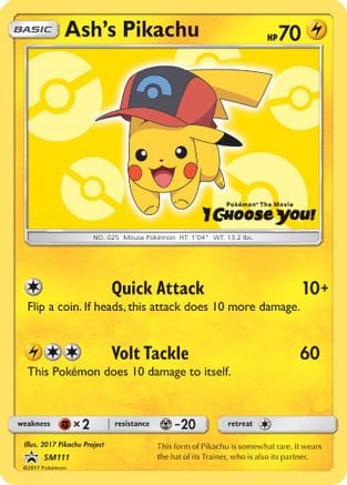 'Pokemon - 'Ash's Pikachu SM111  SM Promos - Promo