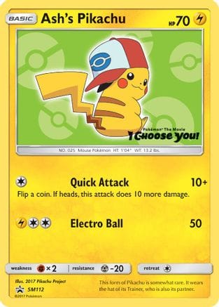 'Pokemon - 'Ash's Pikachu SM112  SM Promos - Promo
