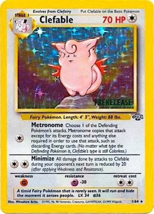 'Pokemon - 'Clefable (Prerelease) 001/64  - Holofoil WoTC Promo - Promo
